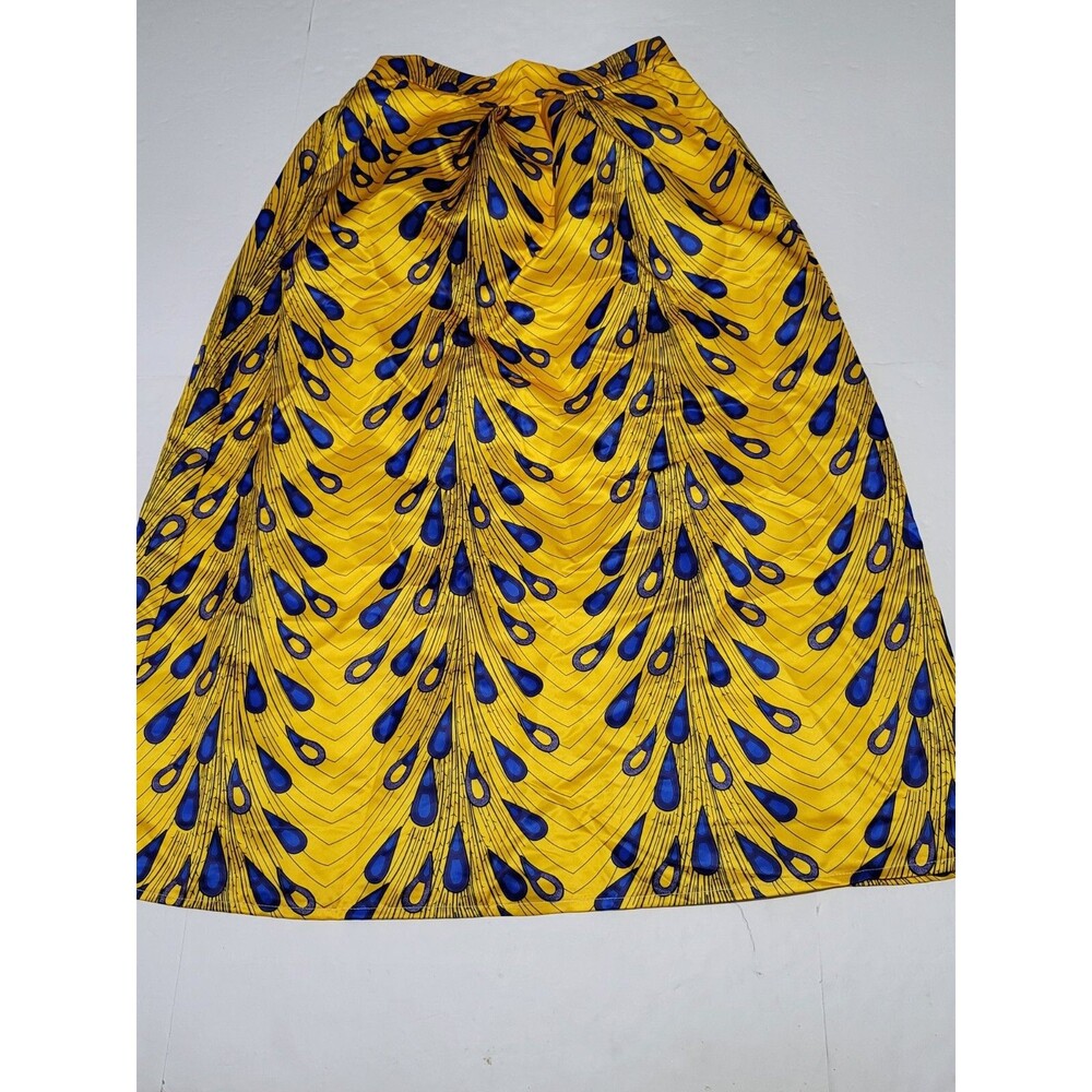 (#4) Afibi Skirt Womens L Blue  / Yellow Just The Way You Are